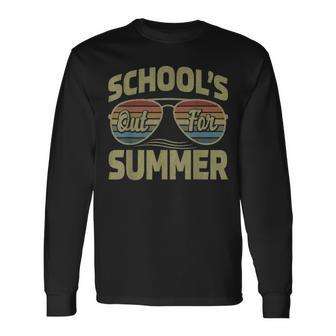 Retro Last Day Of School Schools Out For Summer Teacher Day Long Sleeve T-Shirt - Thegiftio UK