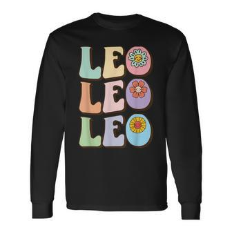 Retro Leo Zodiac Sign Astrology July August Birthday Leo V2 Long Sleeve T-Shirt - Seseable