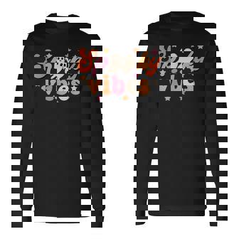 Retro Spooky Vibes Ghost Boo Spooky Season Halloween Long Sleeve T-Shirt | Seseable FR