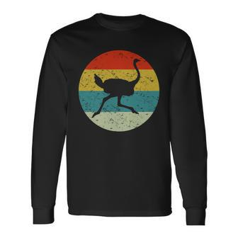 Retro Vintage Ostrich V2 Long Sleeve T-Shirt - Monsterry
