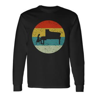 Retro Vintage Piano Long Sleeve T-Shirt - Monsterry