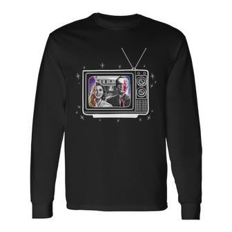 Retro Vintage Tv Show Screen Long Sleeve T-Shirt - Monsterry