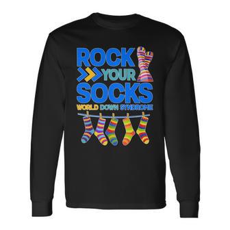 Rock Your Socks World Down Syndrome Awareness Day Tshirt Long Sleeve T-Shirt - Monsterry AU