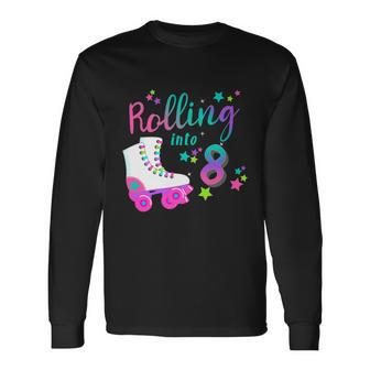 Roller Skate Birthday Shirt 5Th 80S Outfit Decades Party Long Sleeve T-Shirt - Monsterry DE