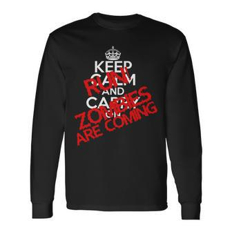 Run Zombies Are Coming Tshirt Long Sleeve T-Shirt - Monsterry AU