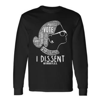 Ruth Bader Ginsburg I Dissent Notorious Rbg Tribute Quotes Tshirt Long Sleeve T-Shirt - Monsterry UK