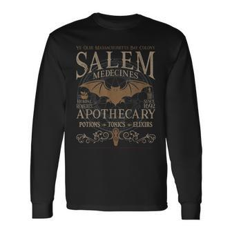 Salem Apothecary Herbalist Witch Wiccan Halloween Beige Long Sleeve T-Shirt - Seseable