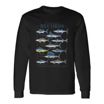 Saltwater Records Fish Of The Atlantic & Gulf Coast Sailfish Long Sleeve T-Shirt - Monsterry