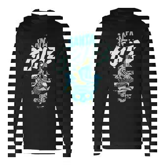 Santa Cruz California Vintage Skeleton Men Women Long Sleeve T-Shirt T-shirt Graphic Print - Thegiftio UK