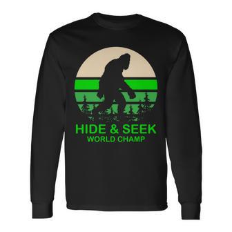 Sasquatch Hide And Seek World Champion V2 Long Sleeve T-Shirt - Monsterry CA