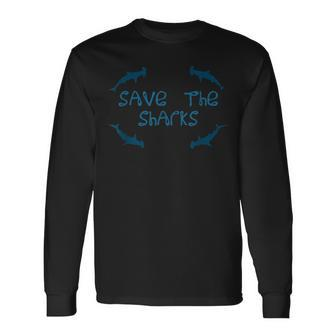 Save The Sharks Hammerhead Shark Conservation Week Long Sleeve T-Shirt - Thegiftio UK
