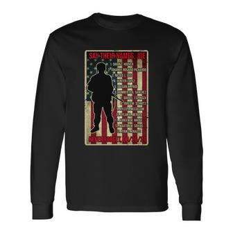 Say Their Names Joe Of 13 Fallen Soldiers Tribute Tshirt Long Sleeve T-Shirt - Monsterry