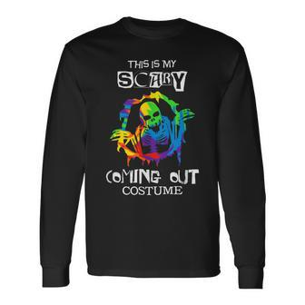 Scary Coming Out Costume Gay Halloween Lgbt Pride Men Women Long Sleeve T-Shirt T-shirt Graphic Print - Thegiftio UK