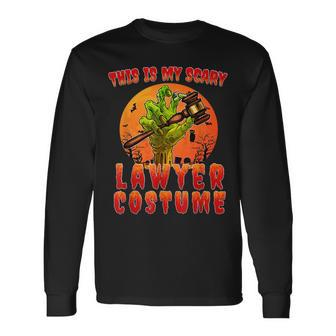 This Is My Scary Lawyer Costume Zombie Spooky Halloween Long Sleeve T-Shirt - Seseable