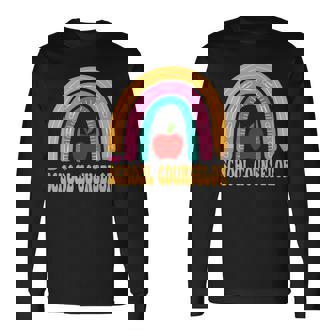 School Counselor Rainbow Pencil Back To School Appreciation Long Sleeve T-Shirt - Thegiftio