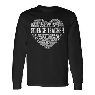 Science Teacher Heart Proud Science Teaching Long Sleeve T-Shirt - Seseable