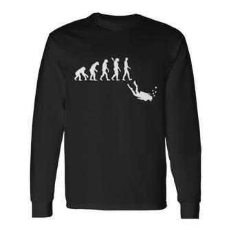 Scuba Diver Evolution Long Sleeve T-Shirt - Monsterry
