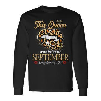 September Birthday Leopard Its My Birthday September Queen Men Women Long Sleeve T-Shirt T-shirt Graphic Print - Thegiftio UK