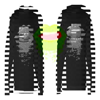 Sexy Lips Cannabis Marijuana Weed Women Long Sleeve T-Shirt - Thegiftio