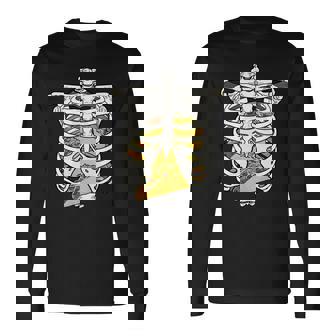 Skeleton Rib Cage Filled With Tacos V2 Long Sleeve T-Shirt - Thegiftio