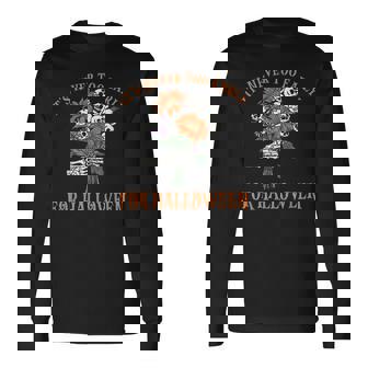 Skeleton Skull Flower Its Never Too Early For Halloween Long Sleeve T-Shirt - Thegiftio