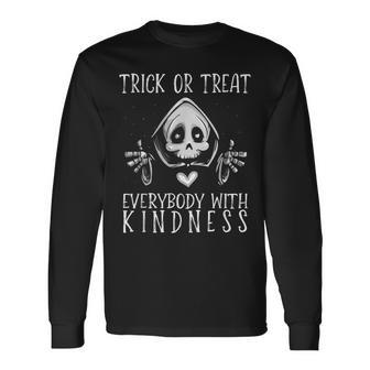Skeleton Teacher Halloween Trick Or Treat Long Sleeve T-Shirt - Seseable