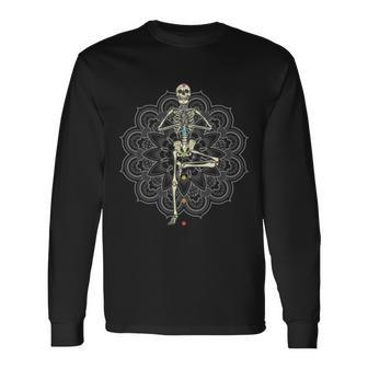 Skeleton Yoga V2 Long Sleeve T-Shirt - Monsterry CA