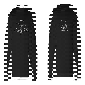 Skull Line Art Tshirt Long Sleeve T-Shirt - Monsterry