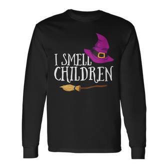 I Smell Children Teacher Halloween Witch For Women Men Long Sleeve T-Shirt - Seseable