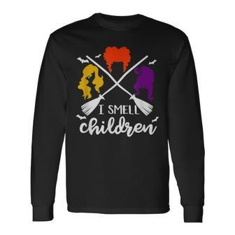 I Smell Children Witch Halloween Lazy Costume Long Sleeve T-Shirt - Seseable