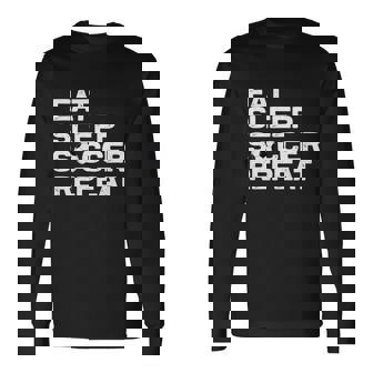 Soccer Eat Sleep Soccer Repeat Distressed Boy Girl Long Sleeve T-Shirt - Thegiftio