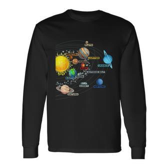 Solar System Planets Astronomy Space Science Girls Boys Tshirt Long Sleeve T-Shirt - Monsterry CA