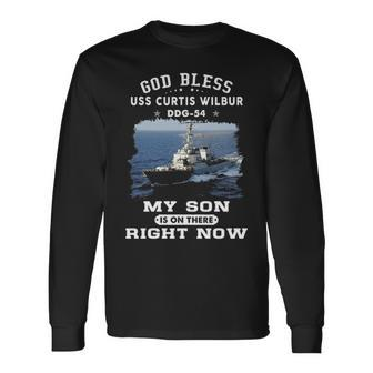 My Son Is On Uss Curtis Wilbur Ddg Long Sleeve T-Shirt - Monsterry AU