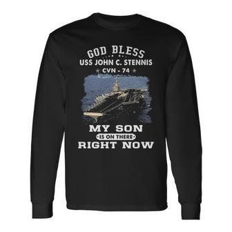 My Son Is On Uss John C Stennis Cvn 74 Cvn Long Sleeve T-Shirt - Monsterry