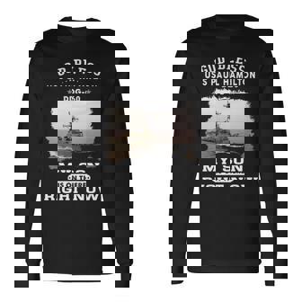 My Son Is On Uss Paul Hamilton Ddg Long Sleeve T-Shirt - Monsterry