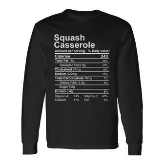 Squash Casserole Nutrition Facts Label Long Sleeve T-Shirt - Monsterry DE