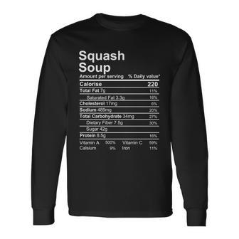 Squash Soup Nutrition Facts Label Long Sleeve T-Shirt - Monsterry CA