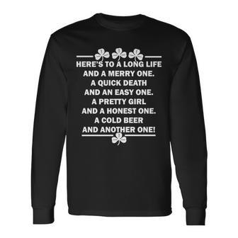 St Patricks Day Cold Beer Toast Long Sleeve T-Shirt - Monsterry
