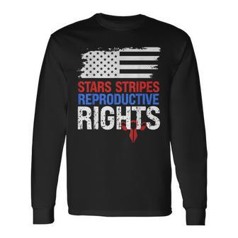 Stars Stripes Reproductive Rights Patriotic 4Th Of July Flag Long Sleeve T-Shirt - Seseable