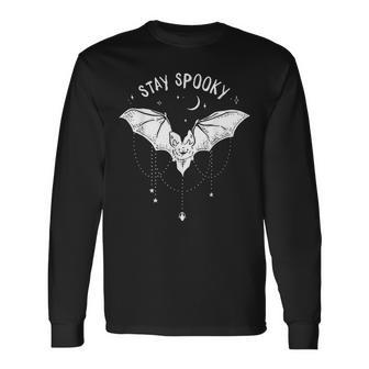 Stay Spooky Cute Vampire Bat Halloween Long Sleeve T-Shirt - Seseable