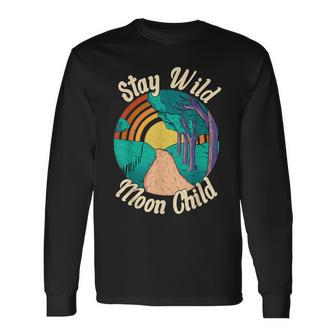Stay Wild Moon Child Boho Peace Hippie V3 Long Sleeve T-Shirt - Seseable