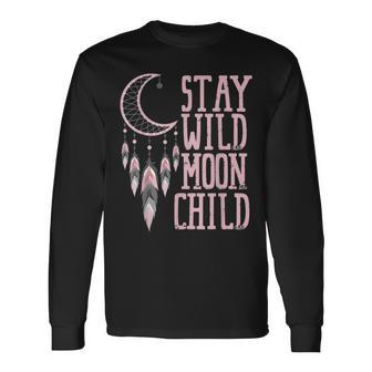 Stay Wild Moon Child Talisman Charm Dreamcatcher Long Sleeve T-Shirt - Seseable