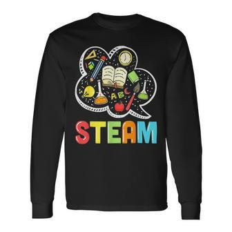 Steam Teacher And Student Back To School Stem Tee Long Sleeve T-Shirt - Seseable