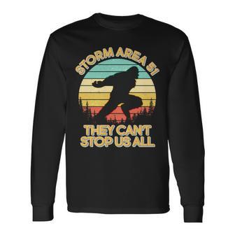 Storm Area 51 They Cant Stop Us All Bigfoot Long Sleeve T-Shirt - Monsterry AU