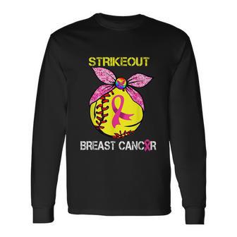 Strike Out Breast Cancer Awareness Softball Fighters Long Sleeve T-Shirt - Monsterry DE