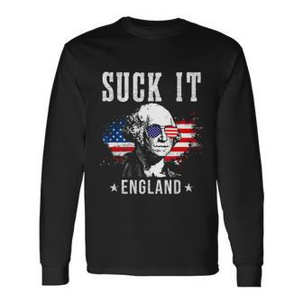 Suck It England 4Th Of July George Washington Long Sleeve T-Shirt - Monsterry