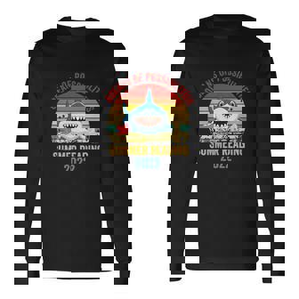 Summer Reading 2022 Vintage Retro Teacher Shark Book Long Sleeve T-Shirt - Thegiftio