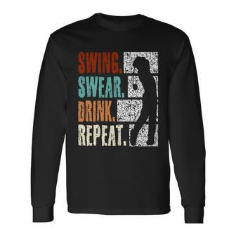 Swing Swear Drink Repeat V2 Long Sleeve T-Shirt - Thegiftio UK