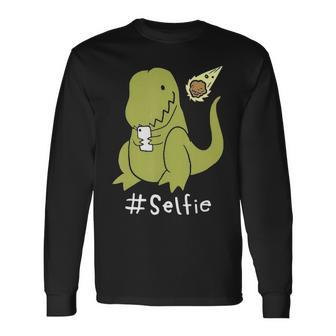 T Rex Selfie Long Sleeve T-Shirt - Seseable