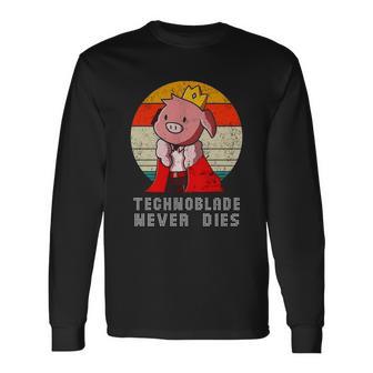 Technoblade Never Dies Rip Technoblade Long Sleeve T-Shirt - Monsterry